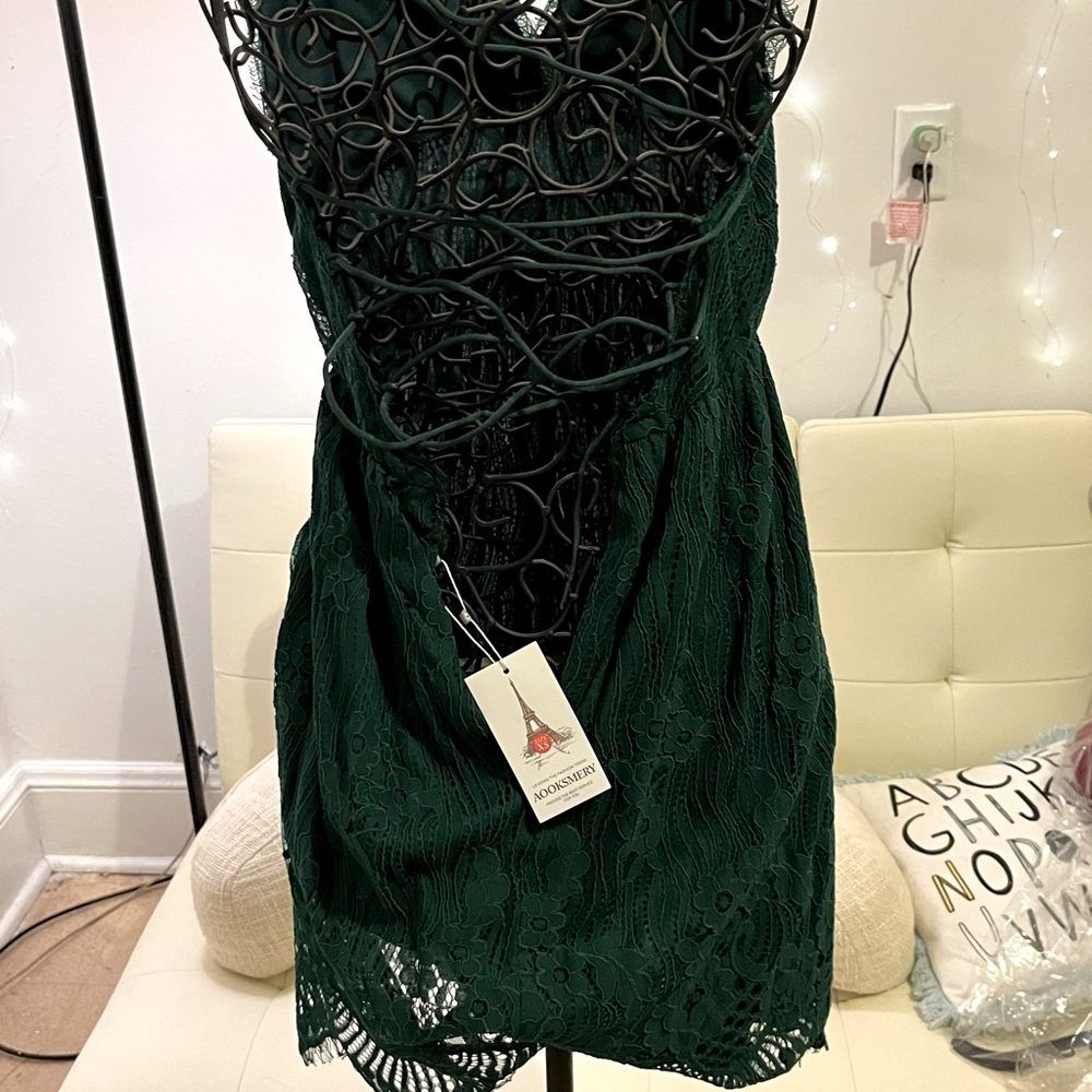 Emerald green lace dress size small